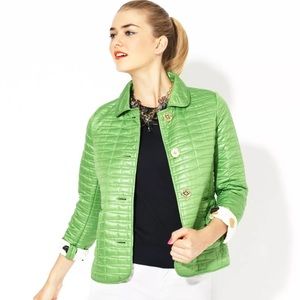 NWOT Kate Spade Signature Quilted Green Jacket